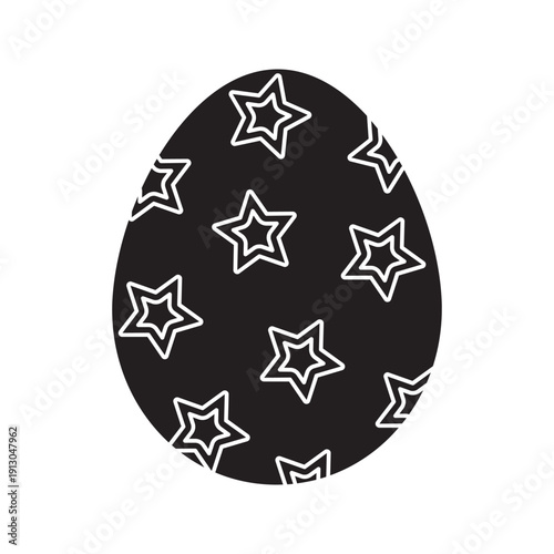 Easter egg silhouette icons with decorative patterns