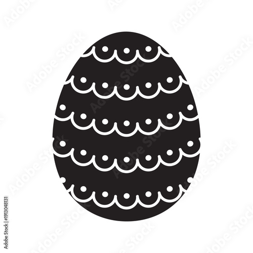 Easter egg silhouette icons with decorative patterns