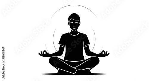 Man sitting in meditation posture.