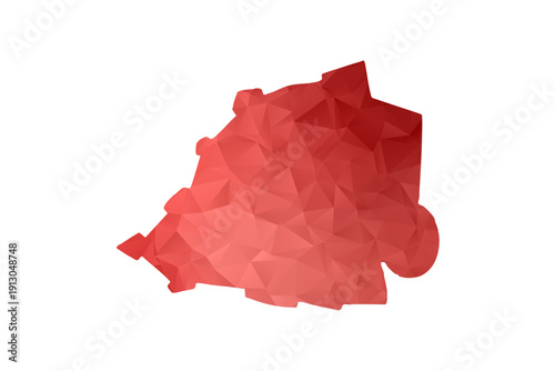 Holy See Map - Polygon Style Vector Illustration in Red Gradient, Low Poly Geometric Design, Isolated on White Background, Perfect for Infographics, Reports, and Educational Materials.