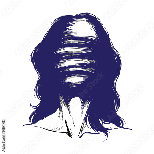 Faceless Woman Illustration – Anonymous Abstract Mystery Portrait Art