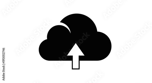 Black cloud with white arrow icon.