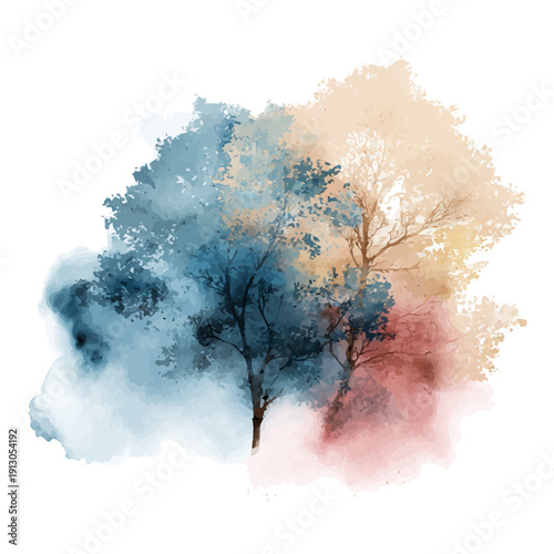 Artist, watercolor painting vector, isolated on a white background.