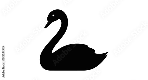 Black Swan Silhouette Side View Profile.