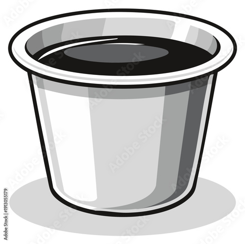 Graphic illustration of a disposable coffee creamer container