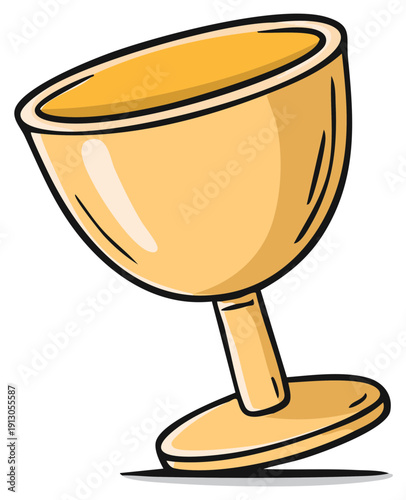 Tilted Golden Goblet Prize Illustration for Victory or Success