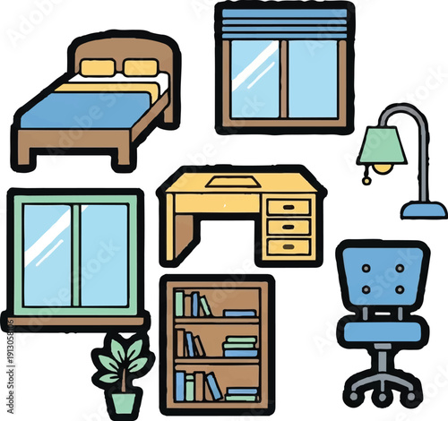 Beach day icons set summer vacation activities sunshine