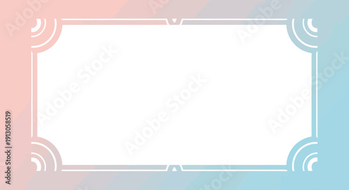 White Rectangular Frame with Decorative Corners.