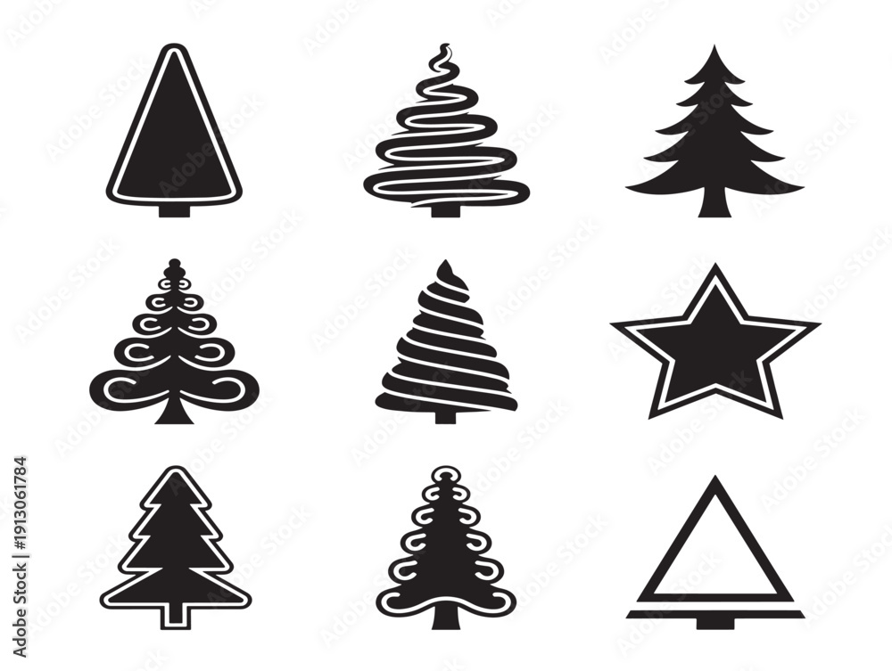 Obraz premium Gorgeous tree decor silhouette for beautiful home and garden graphics