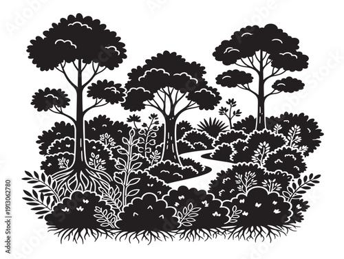 Beautiful forest graphic bundle with versatile artistic tree silhouettes