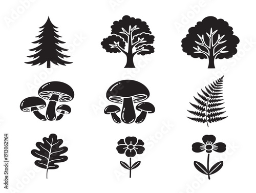 Elegant silhouette tree collection for beautiful professional design work