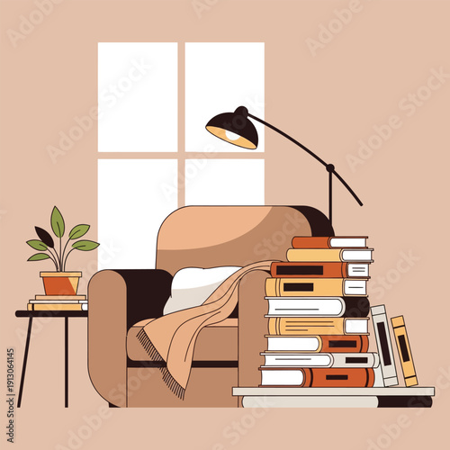 Minimalist composition featuring dark lines against a pale beige background