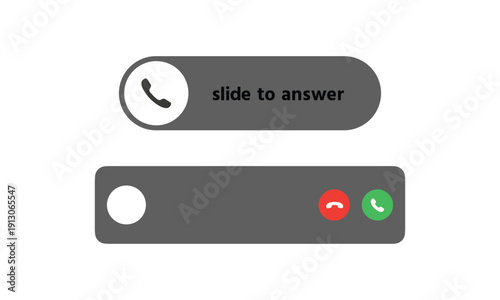 Incoming Call Screen UI Vector – Slide to Answer Mobile Interface Design
