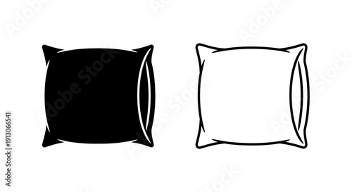 Black and white pillow set on white background Vector