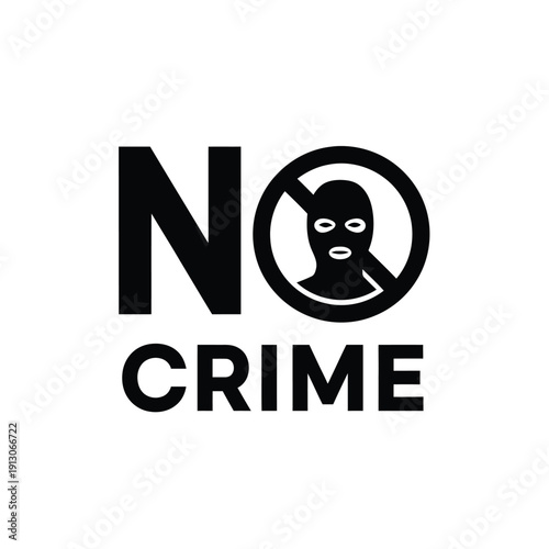 Vector illustration icon no crime concept with black silhouette icon