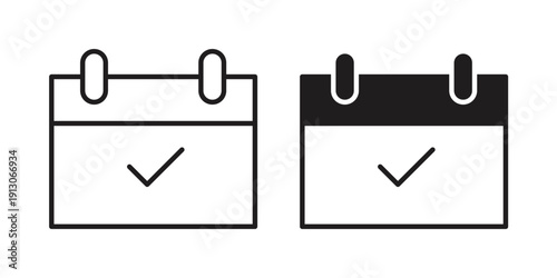 Appointment icon in black stroke eps vector graphic