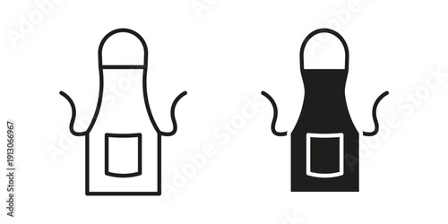 Apron icon in black stroke eps vector graphic