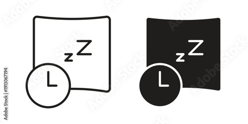 Bedtime icon in black stroke eps vector graphic