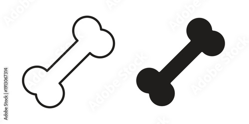 Bones icon in black stroke eps vector graphic