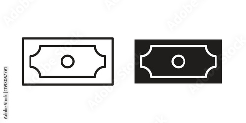 Cash icon in black stroke eps vector graphic