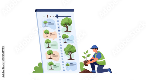 Step by Step Tree Planting Timeline for Kids