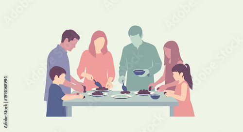 Family Meal Preparation A Gathering of Loved Ones.