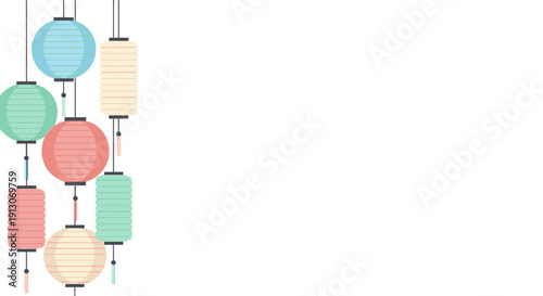 Pastel Chinese Lanterns A Colorful Celebration of Culture and Tradition.