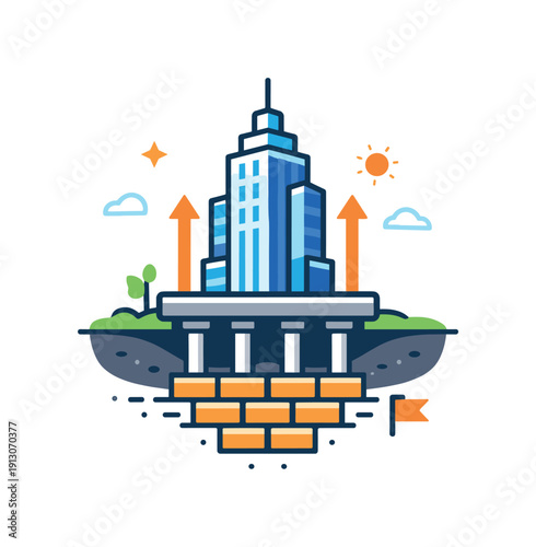 Legacy building a refined visual metaphor showing a strong foundation and rising structure, highlighting long-term success, resilience and