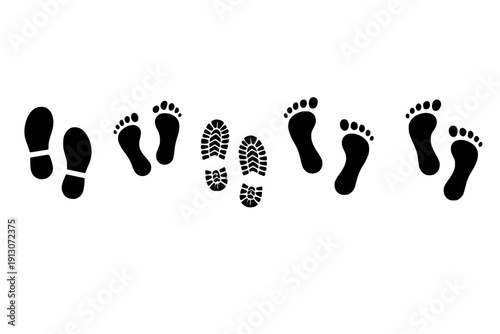 Footprints And Shoe Prints