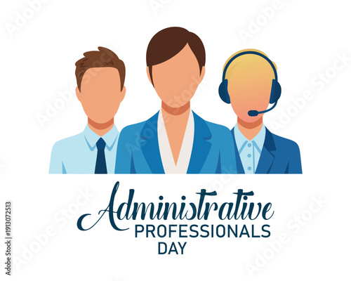 Happy Administrative Professionals' Day vector. Administrative workers men and women vector. Office people icon set. Important day