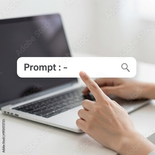 Man using an AI chatbot on a laptop, symbolizing generative artificial intelligence, virtual assistant capabilities, and a smart multimedia content creation interface.