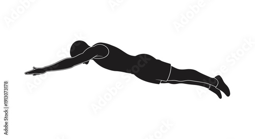 Man doing freestyle swimming motion.