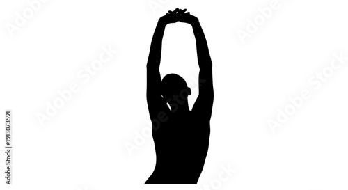 Person Stretching Silhouette Exercise.