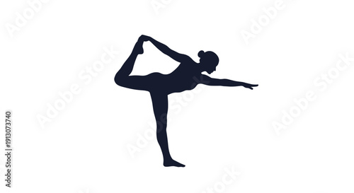 Woman in yoga dancer pose.