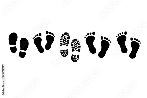 Footprints And Shoe Prints