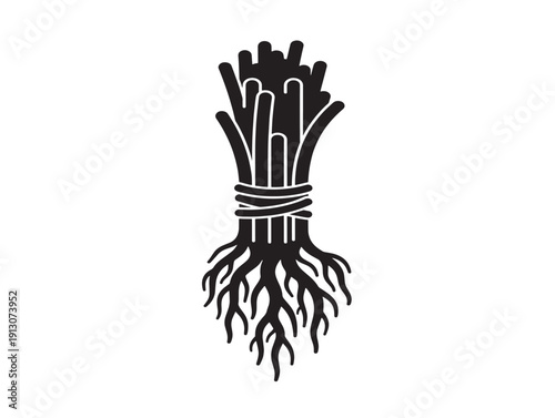 Natural root cluster pack with beautiful interconnected silhouette compositions