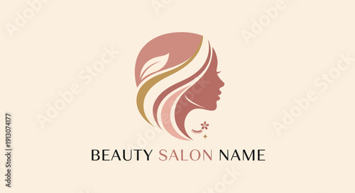 Elegant Silhouette of a Womans Profile for Beauty Salon Branding.