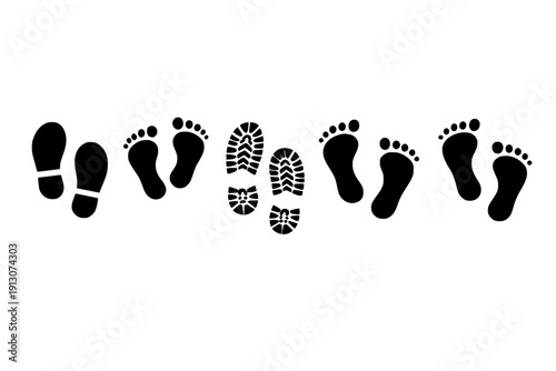 Footprints And Shoe Prints