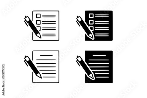 Simple List With Pen Icon