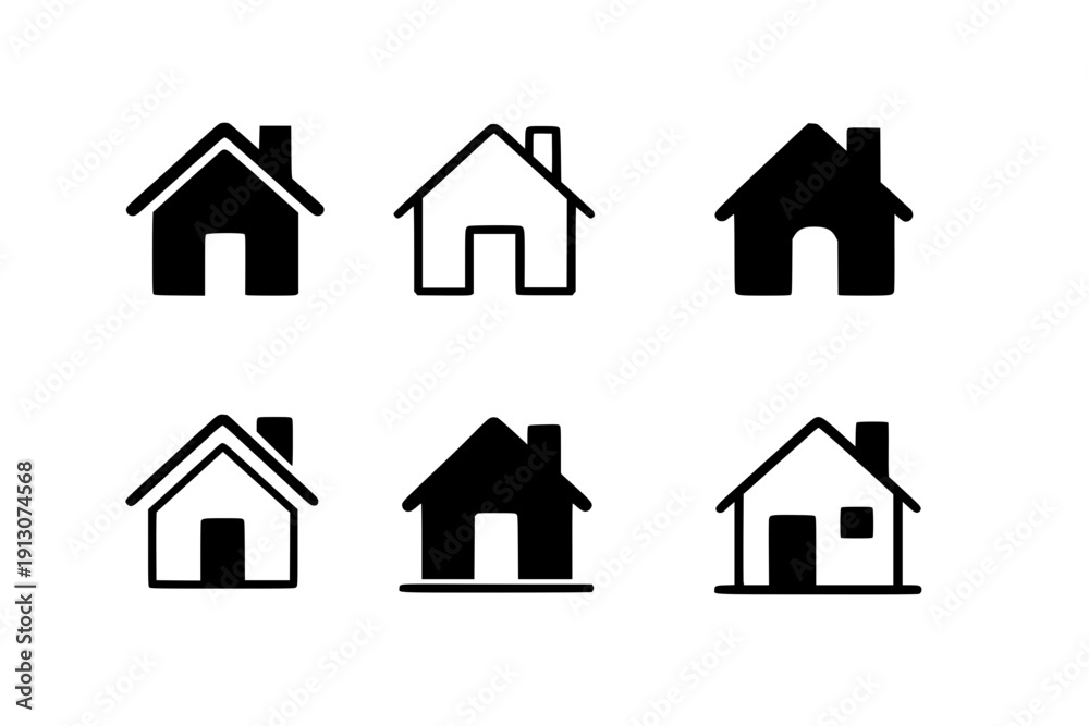 Fototapeta premium Simple House Icons Collection