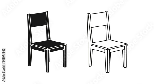 Minimalist chairs, modern furniture, simple design, contemporary seating, clean lines Vector