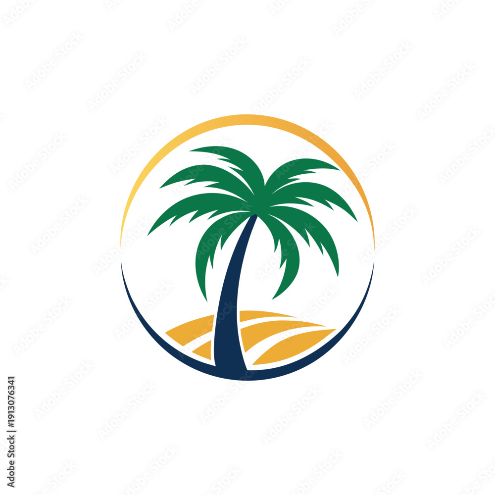 Obraz premium Modern Palm Tree Logo Design
