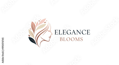 Elegant womans profile with floral hair design, representing beauty and nature.