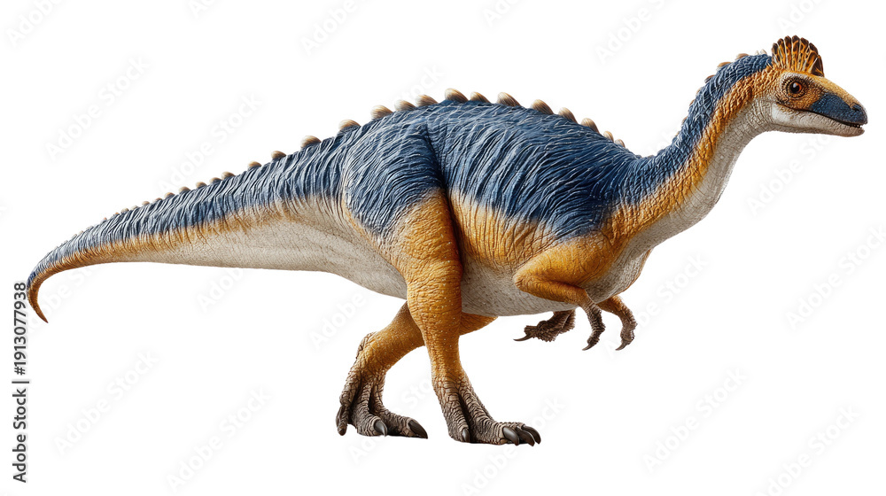 Fototapeta premium Ancient Giants: A vividly detailed model of a dinosaur, a snapshot of prehistoric majesty, isolated to highlight the fine texture and scale of this extinct creature.