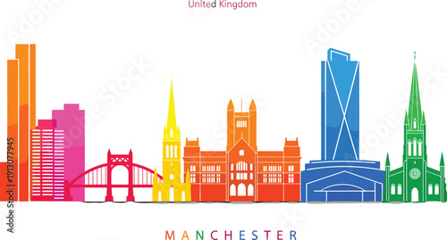 WebColorful Melbourne Australia City Skyline Illustration Featuring Flinders Street Station Arts Centre Tower and Cathedral for Victorian Travel Tourism and Creative Business Concept Background