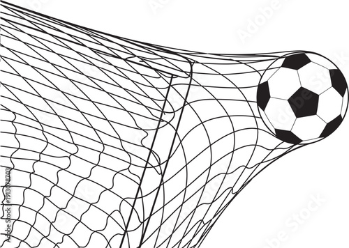 Soccer ball caught in net motion captured soccer goal net sport event captured motion detailed