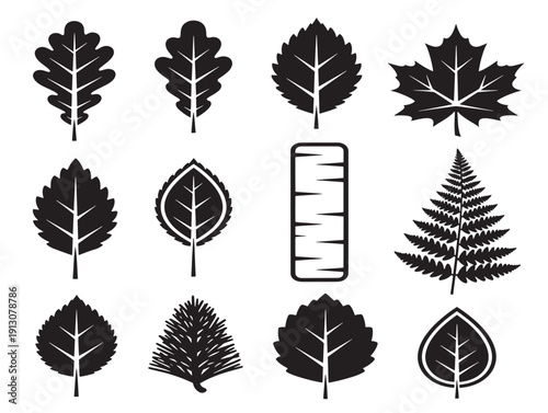 Woodland forest leaf silhouettes for gorgeous environmental nature art