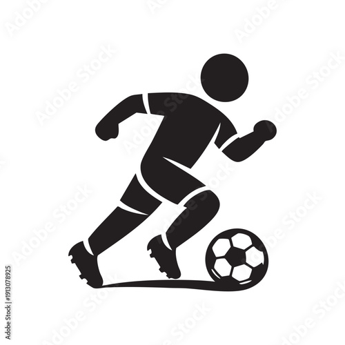 Soccer football player silhouette icon