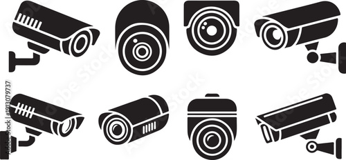 Cctv monitoring system silhouette collection for building security management and safety control work