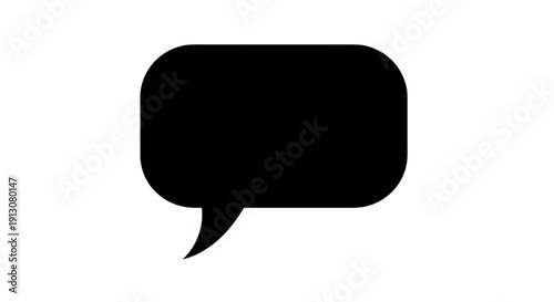 Black Speech Bubble Icon.